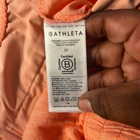 Athleta Retreat Linen Elastic Waist Drawstring Lightweight Shorts Plus Size 22 - Picture 6 of 7